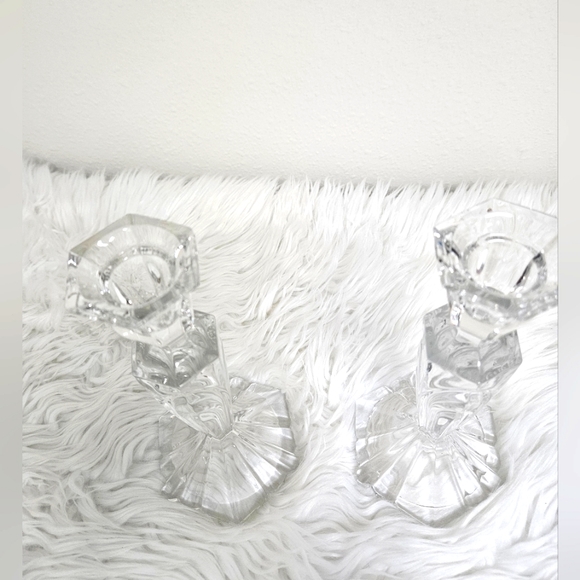 Beautiful Lead Crystal Candlestick Holders - Picture 2 of 5